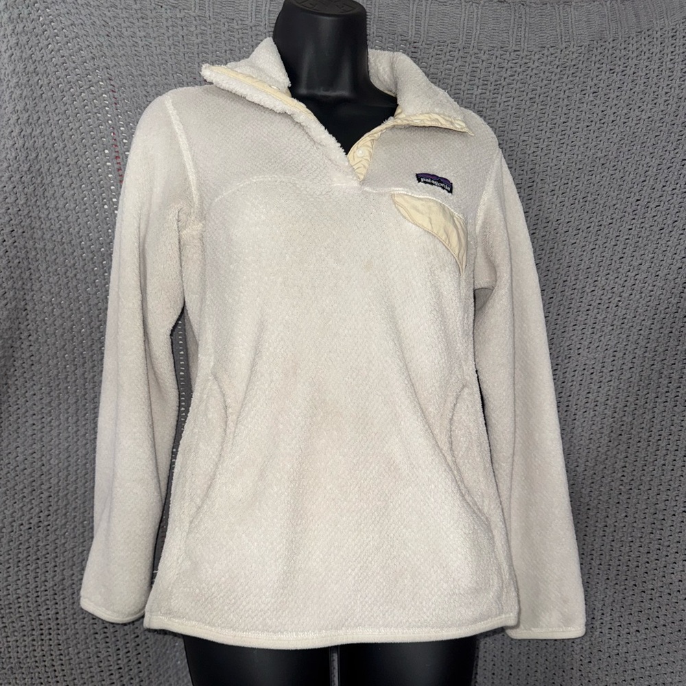 Patagonia Retool Snap-T Polar Fleece Pullover Jacket white/Cream Women’s Small S